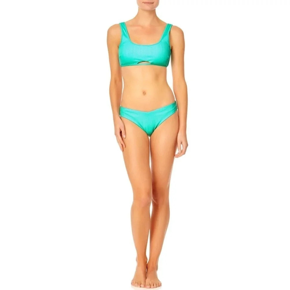 Nobo Peekaboo Bikini Bralette Swim Top Mint Green v6x